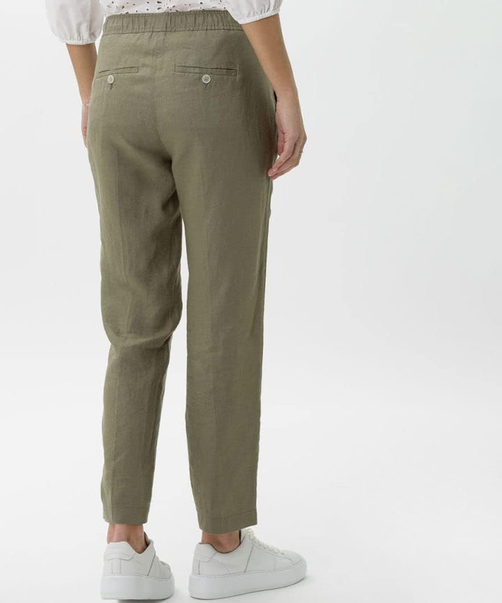 BRAX Damen Style Maron Leinenhose Hose 26W / 30L Khaki, 26W / 30L Khaki