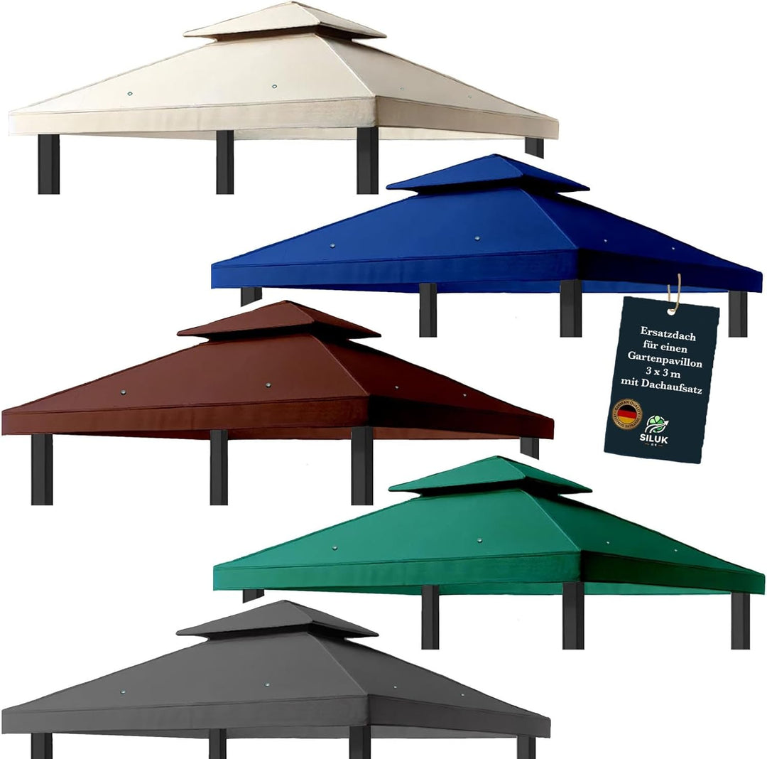 freigarten.de - Ersatzdach für Pavillon 3 x 3 m, wasserdicht, Material: Panama PCV Soft 370 g/m² ext