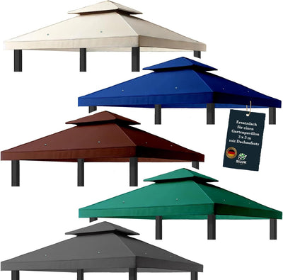 freigarten.de Ersatzdach für Pavillon 3x3 Meter Wasserdicht Material: Panama PCV Soft 370g/m² extra