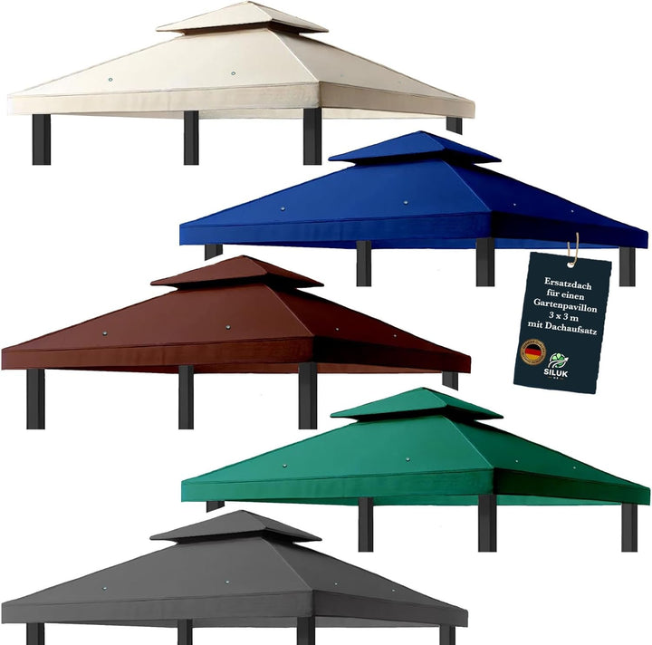 freigarten.de Ersatzdach für Pavillon 3x3 Meter Wasserdicht Material: Panama PCV Soft 370g/m² extra