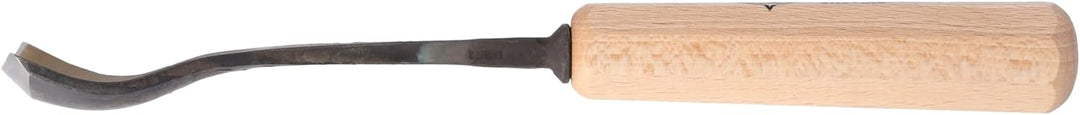STUBAI Stemmeisen Stechbeitel Serie 52 - Form 28 | Gekröpftes Hohleisen 40 mm, mit Holzgriff, für Fi