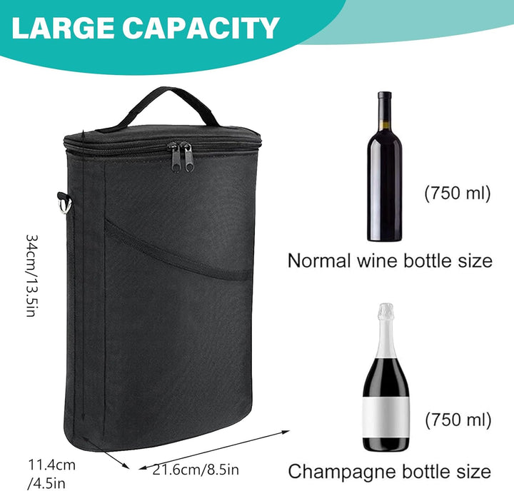 Isolierter Weintasche, Flaschentasche, Kühltasche, Weinkühler Tasche, Isolierte Weinkühltasche, Trag