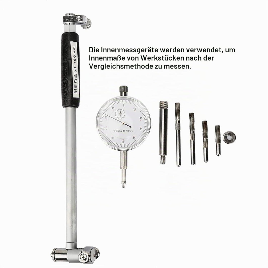 Messuhrdurchmesser 50-160 MM Innendurchmesser Kalibrator Motorzylinder-Messwerkzeugsatz zum Messen d