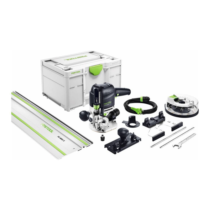 Festool Oberfräse OF 1010 REBQ-Set+Box (mit Spannzange, Seitenanschlag, Führungsschienen-Adapter, Sp