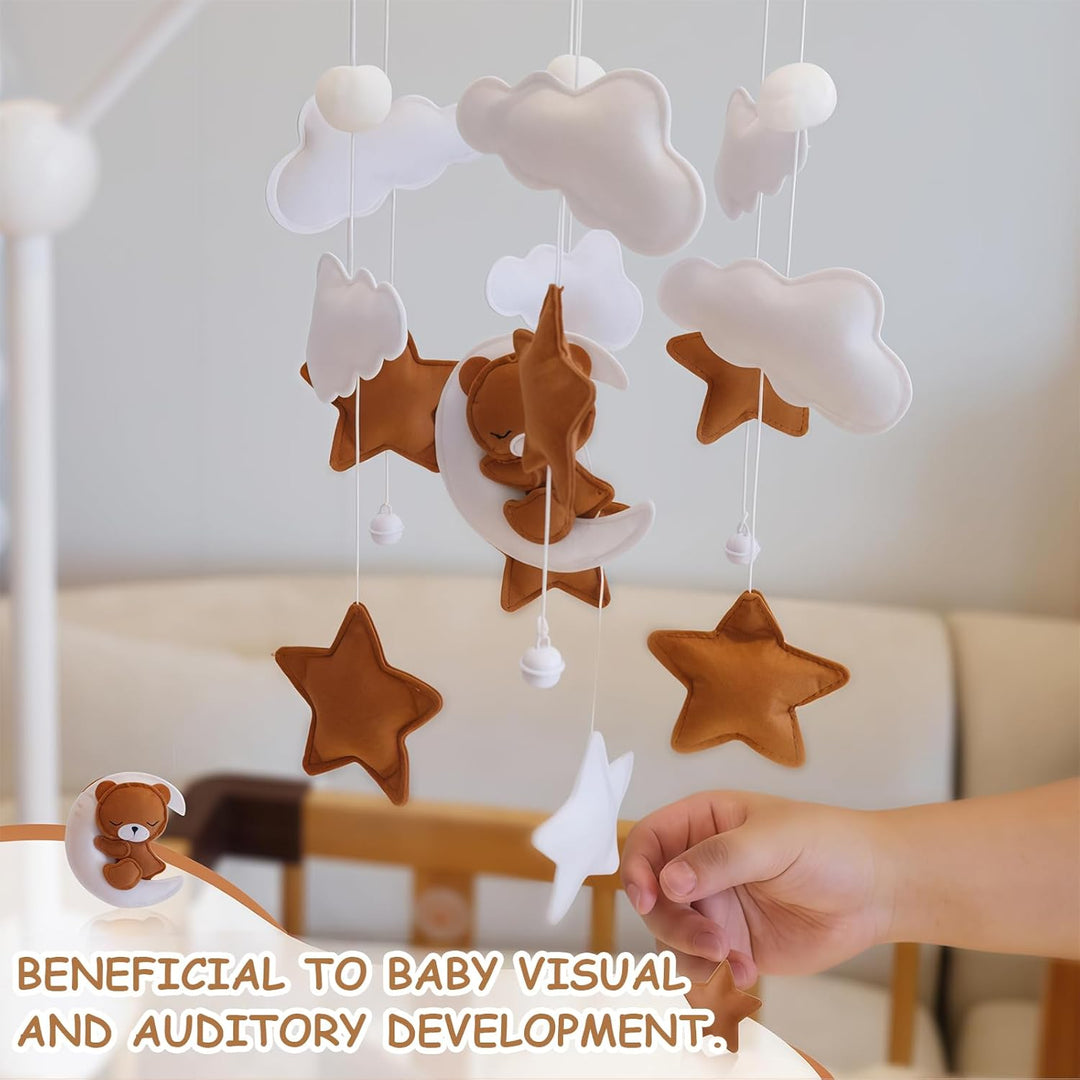 Baby Mobile Für Babybett Bär Wolke, Mobile Babybett Für Mädchen Und Jungen, Baby Mobiles Spielzeug,