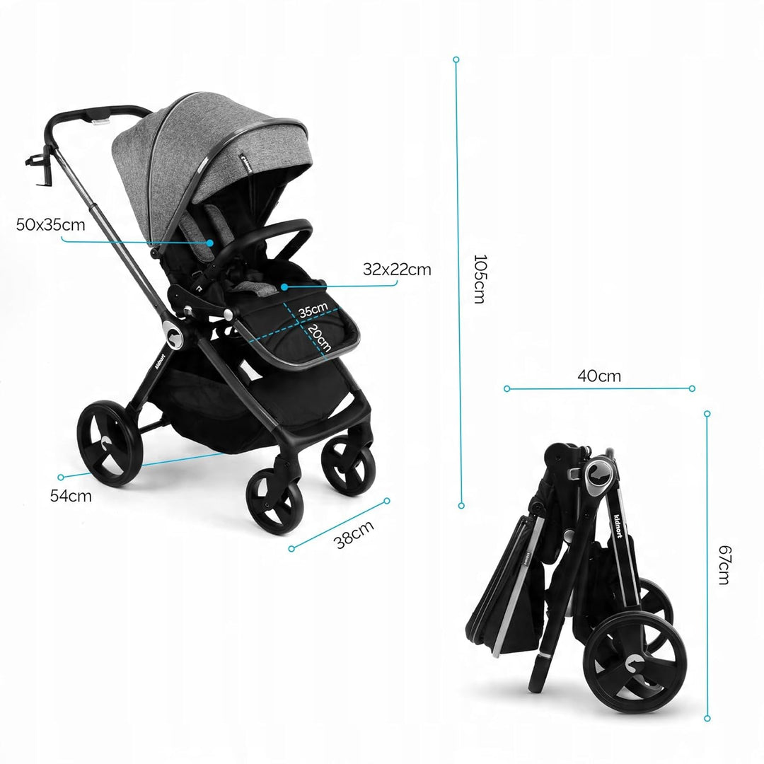 Isbjörn Buggy Kinderwagen ab Geburt bis 22 kg – wendbarer Sitz, 360° Räder, Liegefunktion &amp; Fussstüt