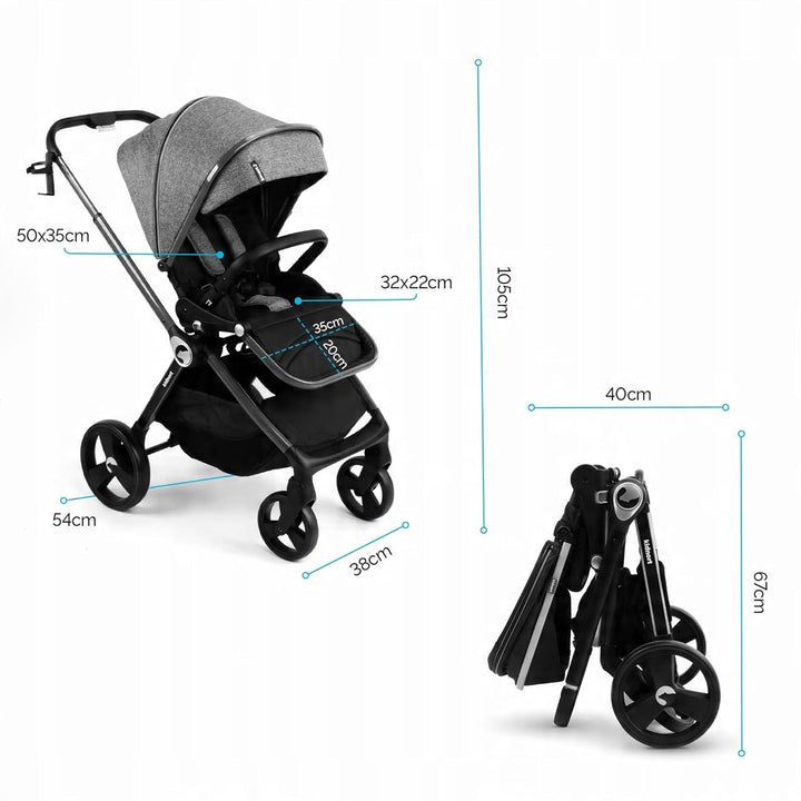 Isbjörn Buggy Kinderwagen ab Geburt bis 22 kg – wendbarer Sitz, 360° Räder, Liegefunktion &amp; Fussstüt