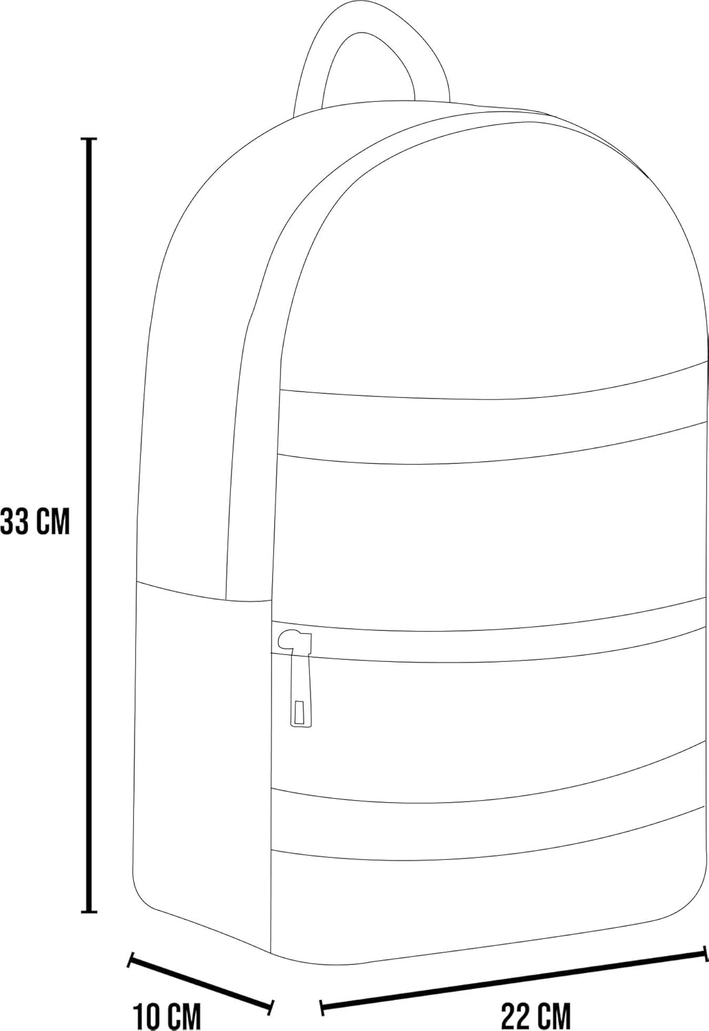 normani Kleiner Daypack Rucksack mit 5 Liter Volumen 33 x 22 x 10 cm - Alltagrucksack mit kompressio