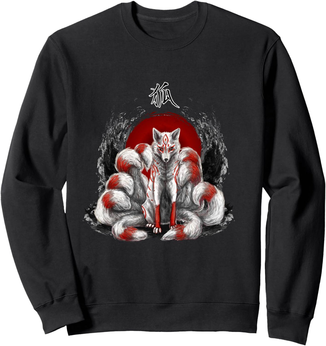 Japanische Nine Tailed Fox Kitsune Sweatshirt