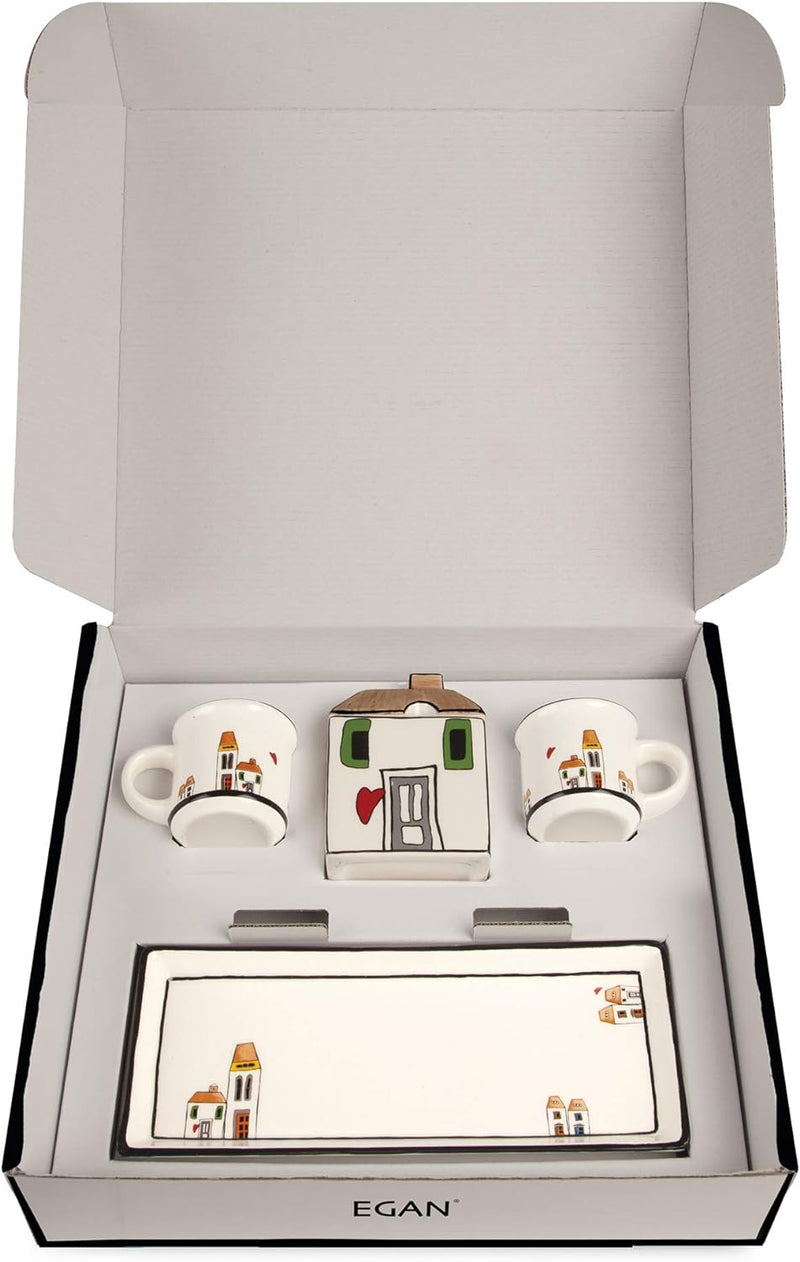 Egan Set Keramik, emailliert, Elfenbeinfarben, Small, Elfenbein