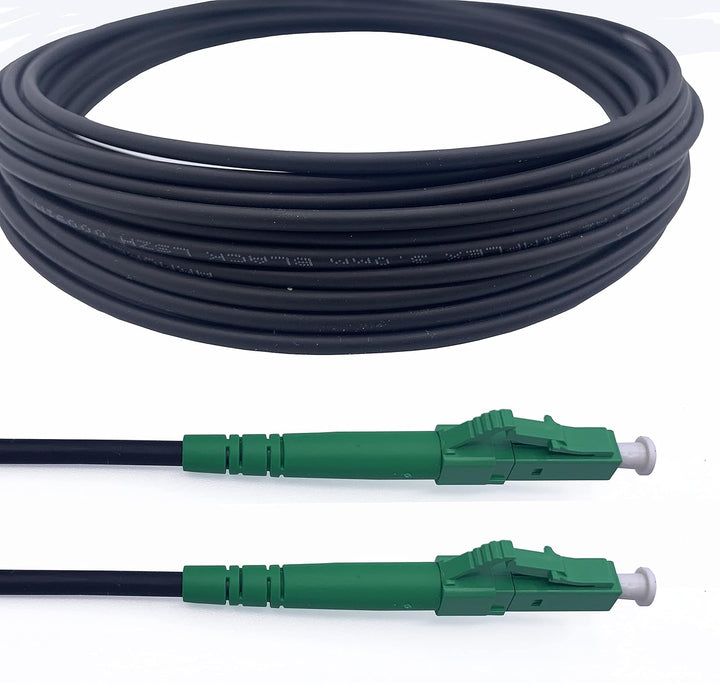 Elfcam® - 50m Gepanzerte Glasfaserkabel LC/APC auf LC/APC Stecker, Simple Singlemode 9/125μm OS2 Pat