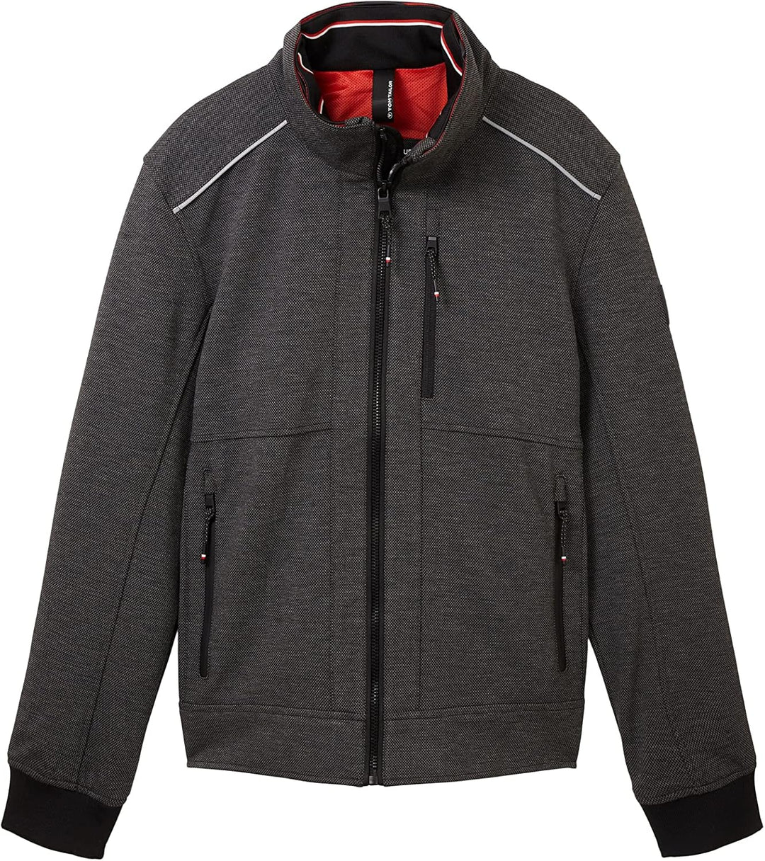 TOM TAILOR Herren Casual Blouson Jacke mit Abnehmbarer Kapuze im Kragen XL 31109-anthracite Knitted