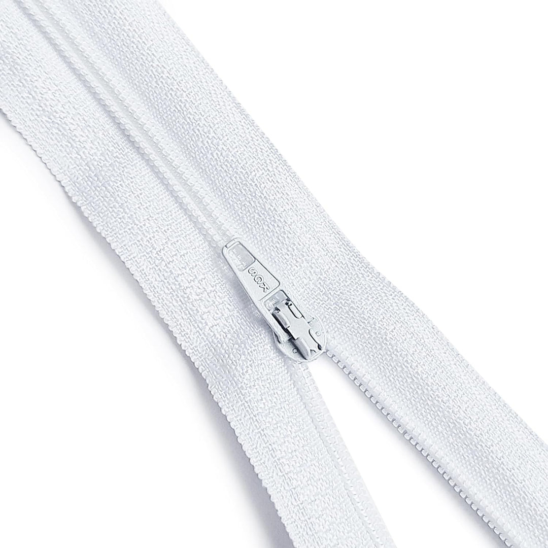 KGS Reissverschlüsse | Farbe: Weiss | Grösse: 23 cm / 9 Zoll | 100 Stück/Packung | Reissverschlüsse