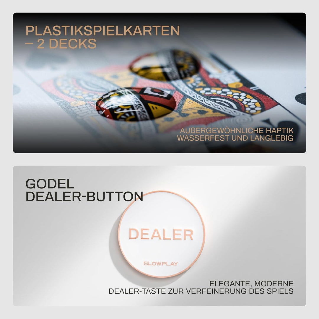 SLOWPLAY Godel 14g Ton Pokerchips-Set für Texas Hold’em, 300 STK [mit Werten] Verfügt über einen hoc