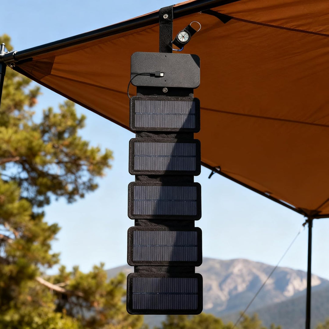Solar-Ladegerät, wasserdichtes Solarpanel zum Aufladen, faltbares USB-Handy-Ladegerät, für Zuhause,