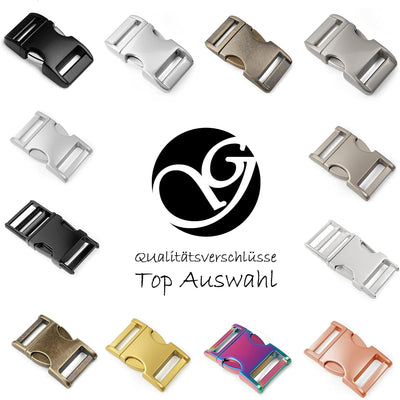 Ganzoo Metall-Klickverschluss Alumaxx, 8er Set, 5/8" / Klippverschluss/Steckschliesser/Steckverschlu