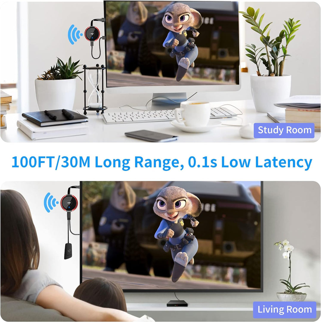 Wireless HDMI Transmitter, 5G/2,4G Drahtloser HDMI-Sender Drahtloser HDMI 164ft/50m Reichweite Full