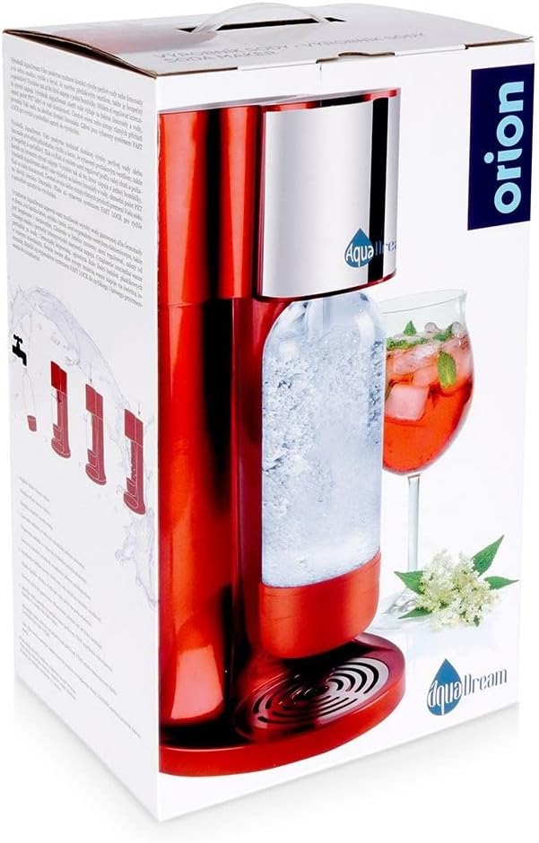 Wassersprudler Sprudler zum Aufsprudeln von Wasser Kohlensäure für Wasser Siphonflasche rot AquaDrea