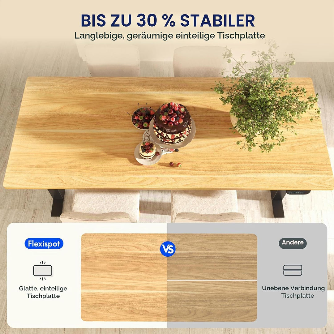 FLEXISPOT stabile Tischplatte 180x80 cm 2,5 cm stark - DIY Schreibtischplatte Bürotischplatte Spanho