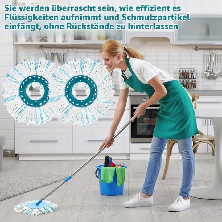 Clean Twist Disc Mop, 4 Stück Wischmop Ersatzbezug Kompatible Ersatzmoppköpfe Ersatzkopf für Leifhei