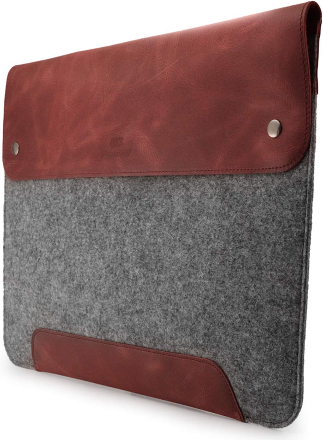 MegaGear MacBook-Tasche aus echtem Leder und Fleece, Laptop-Hülle für MacBook Pro und MacBook Air Hü