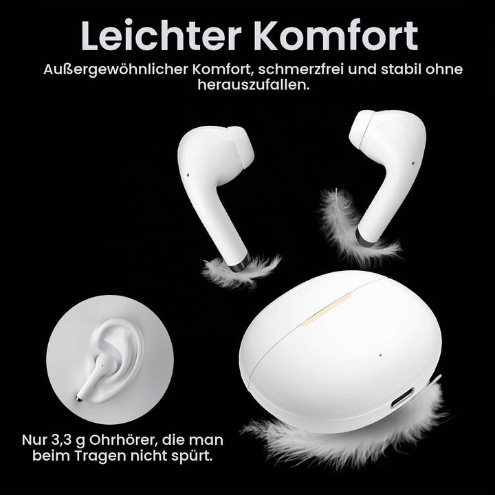 yobola Kopfhörer Kabellos Bluetooth 5.4, Semi-In-Ear Ohrhörer Tiefer Bass Stereo Touch Control mit 4