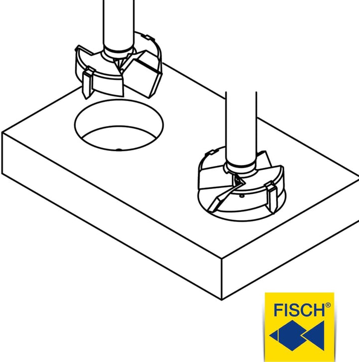 Fisch HW Forstnerbohrer - Profi Ausführung Ø 10 mm, Länge 90 mm, Schaft 10 mm, Ø 10 mm