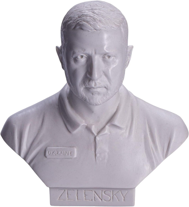 danila-souvenirs Ukrainischer Präsident Wolodymyr Selenskyj (Zelensky) marmor Büste Statue Skulptur