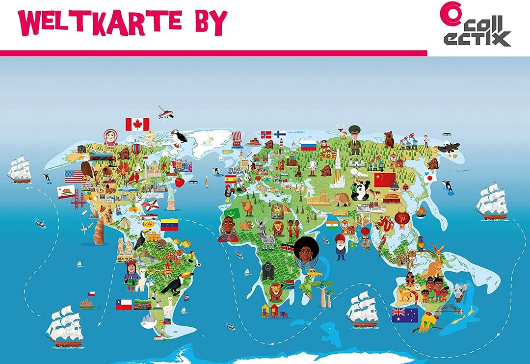 Ravensburger tiptoi® Weltatlas + Kinder Wimmel Weltkarte - Länder, Tiere, Kontinente | Buch für Kind