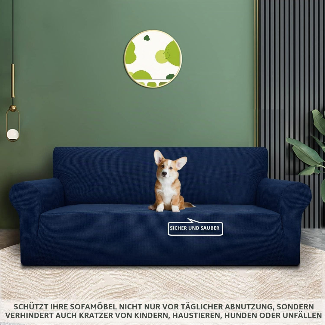 YSTELLAA Stretch Sofa überzug 3 Sitzer, Super Elastisch Sofabezug Mit Armlehnen Waschbarer, kratzfes