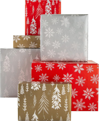 Hallmark Weihnachtliches Geschenkpapier-Set, 18 m, 6 Rollen in 6 Designs Geschenkpapier und Geschenk