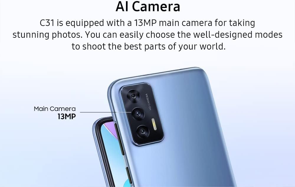 OUKITEL Android 12 Smartphone ohne Vertrag C31, 3GB+16GB, DUAL SIM+SD (3 Kartensteckplatz), Helio A2