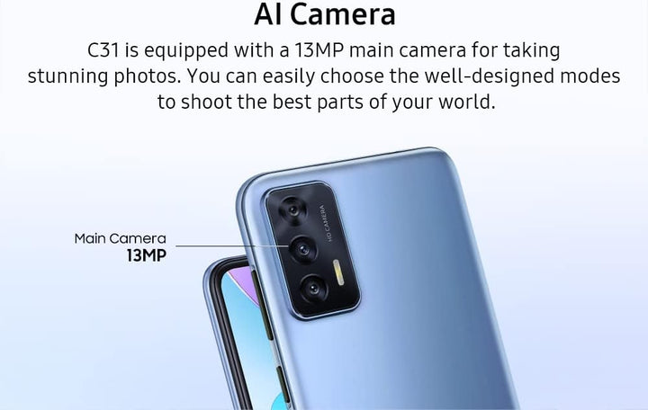 OUKITEL Android 12 Smartphone ohne Vertrag C31, 3GB+16GB, DUAL SIM+SD (3 Kartensteckplatz), Helio A2