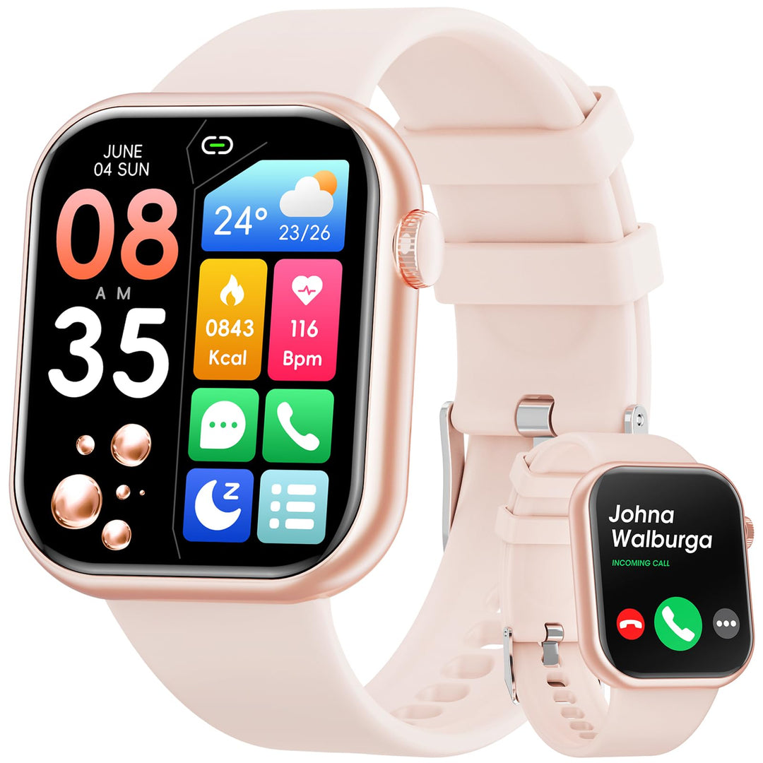 2023 Smartwatch für Herren und Damen, 1,85 Zoll (1,85 Zoll), Smartwatch mit Bluetooth-Anruf und Frei