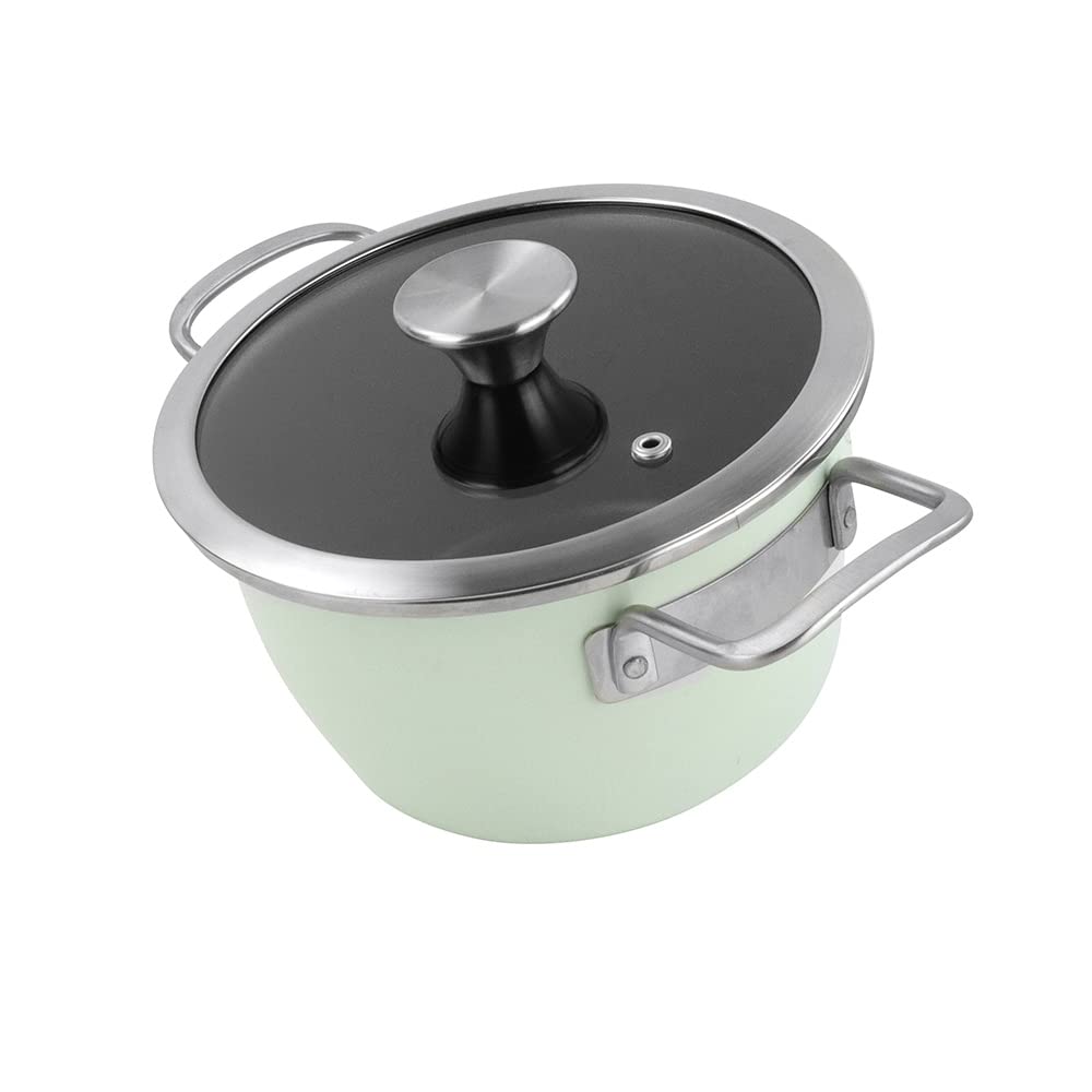 Magefesa Nordic Kochtopf 20 cm mit zweischichtiger Antihaftbeschichtung, verstärkt mit mintgrüner Au