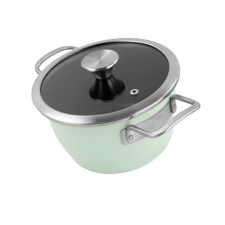 Magefesa Nordic Kochtopf 20 cm mit zweischichtiger Antihaftbeschichtung, verstärkt mit mintgrüner Au