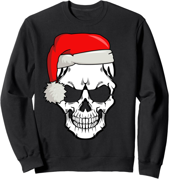 Weihnachten Skelett Totenkopf mit Weihnachtsmütze Sweatshirt