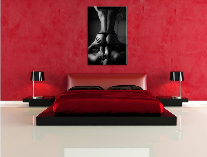 Erotisches Paar, Format: 100x70 auf Leinwand, XXL riesige Bilder fertig gerahmt mit Keilrahmen, Kuns