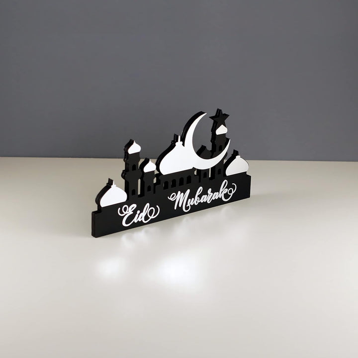 iwa concept Islamische Tischdekorationen aus Holz mit Acryl, Ramadan-Kareem-und Eid-Mubarak-Dekorati