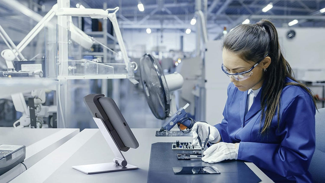 Durable Tablet Tischhalterung für Tablets mit Hülle 7-13 Zoll, 360° drehbar, silber/anthrazit, 89372