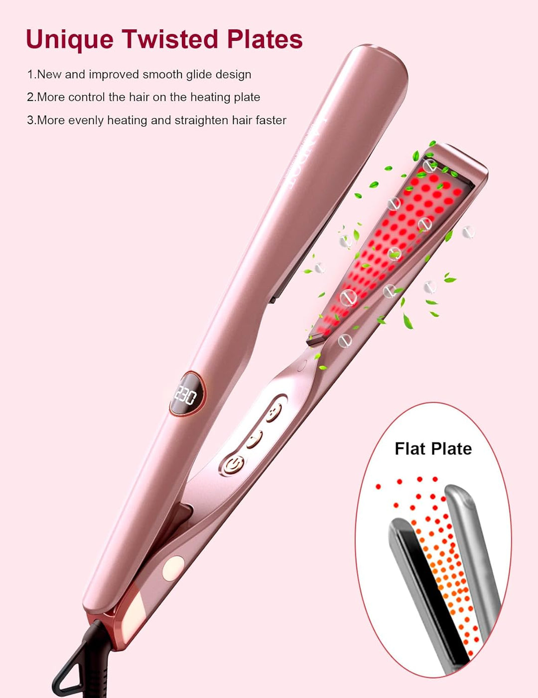 LANDOT 2-IN-1 Glätteisen und Lockenstab: Glätteisen Locken und Glätten - Professioneller HHaarglätte