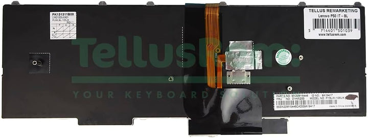 TellusRem ersatztastatur Italienisch Hintergrundbeleuchtung für Lenovo Thinkpad P50 P70 P51 P71 Back