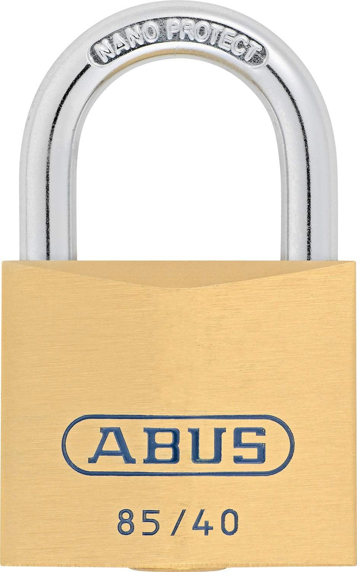 ABUS Vorhängeschloss Messing 85/40 - 2er Set, gleichschliessend - für Kellertüren, Schuppen u. v. m.