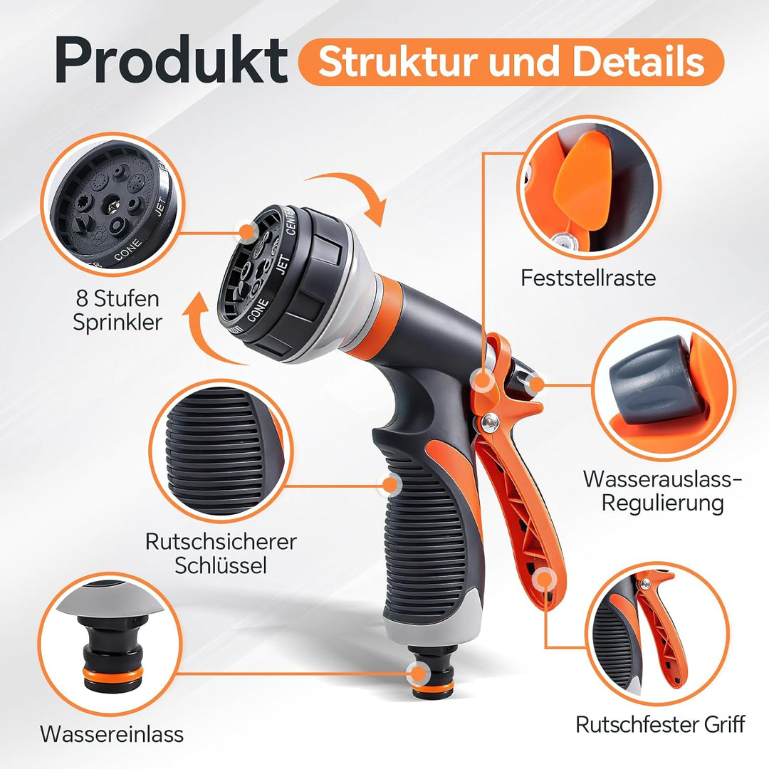 moinkerin Garten Handbrause Gartenschlauch Aufsatz Gartenbrause für Bewässerung Pflanzen oder Rasen,
