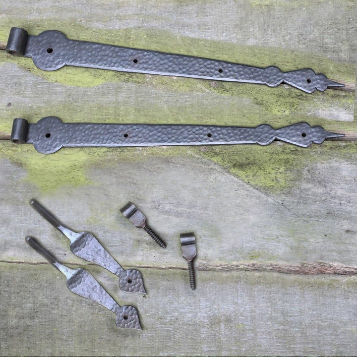 Antikas - Türbänder geschmiedet 2 Tor Scharniere Türbänder Türband + Aufhängung Tor 50 cm