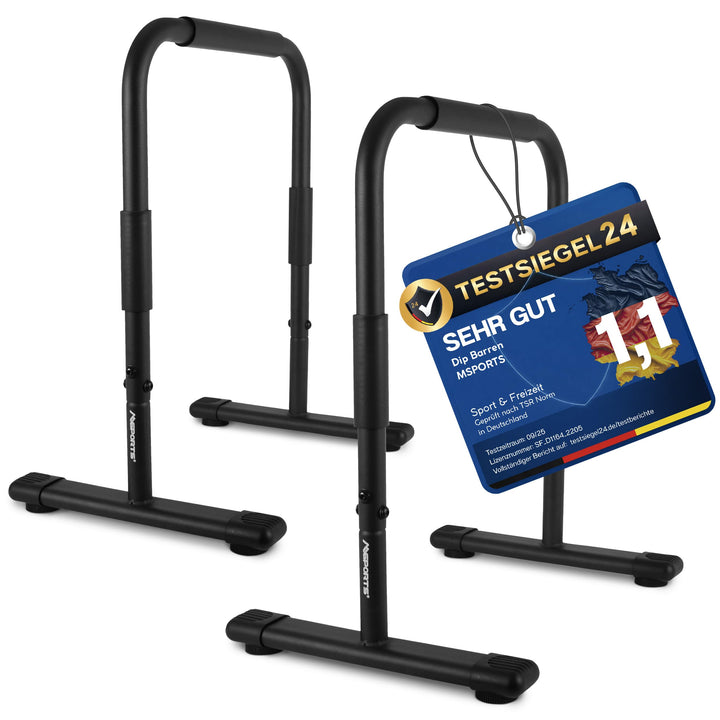 MSPORTS Dip Barren Fitness Parallettes Premium (Paar) 80x65 cm | Push Up Stand Bar I Dip Station I F