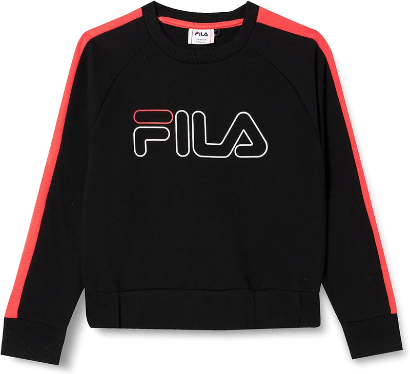 FILA Mädchen Sudan Cropped Sweatshirt 146-152 Black-cayenne, 146-152 Black-cayenne