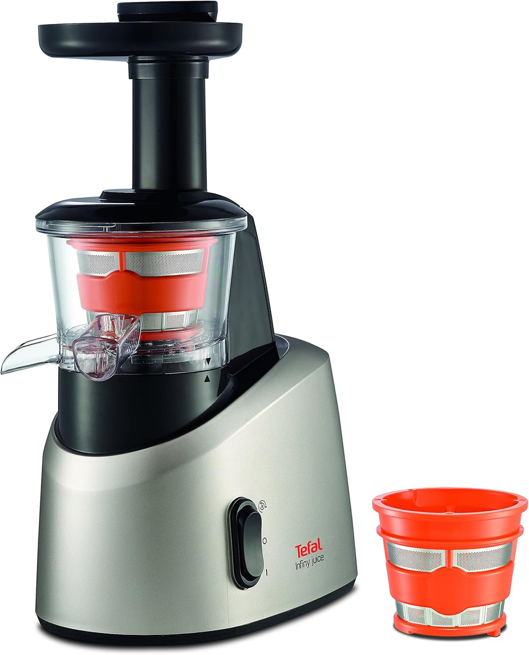 Tefal ZC255B38 Infiny Juice ZC255B Zitruspresse, Edelstahl, Grau, Silber