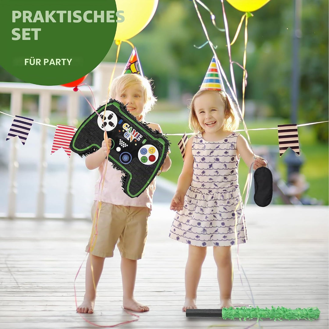 Game Controller Pinatas Bundle mit Augenbinde und Schläger (42 x 32 x 10 cm), perfekt für Kindergebu
