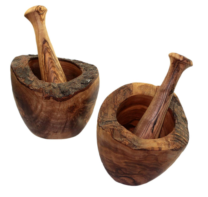 budawi- Olivenholz Mörser & Stössel (XL) Gewürzmörser Holzmörser Olivenholzschale